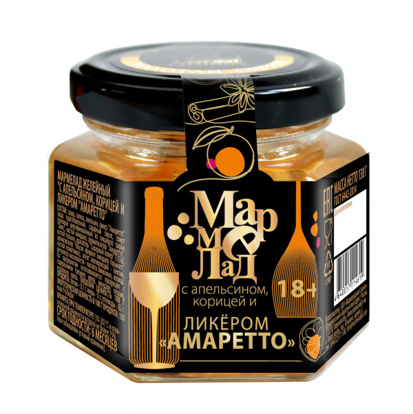 №2 Мармелад в банке "С апельсином, корицей и ликером "Амаретто" 130г (18+) в Долгопрудном