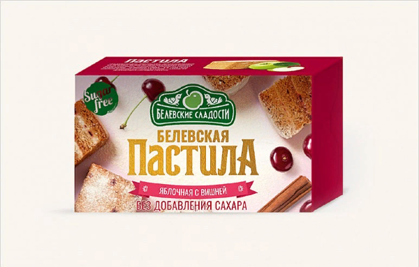 №2 Пастила  200г диетическая С ВИШНЕЙ, НОВЫЙ ФОРМАТ (4 шт по 50гр)    в Долгопрудном