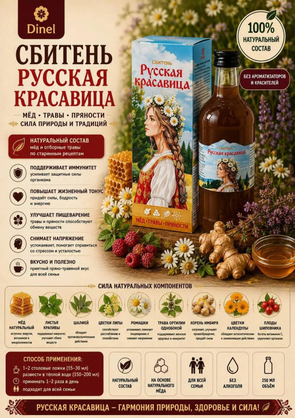 №2 Сбитень Русская красавица, 250мл в Долгопрудном