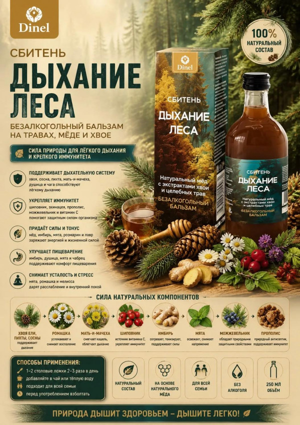 №2 Сбитень Дыхание леса, 250мл  в Долгопрудном